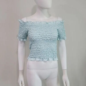 Petersyn Kinsey Smocked Off the shoulder top